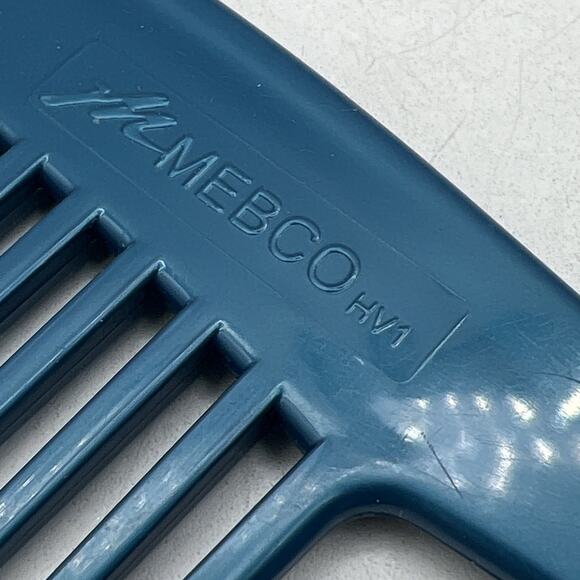 Mebco Twice Dipped Volume Wide Comb Pocket Vintage 1980s Blue Black White 8.5" - Picture 4 of 7